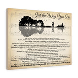 Lyrics -- Just the way you are -- Canvas 18x24 -- printify