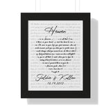 Lyrics -- Shelshie & Kallen 10/19/2013 -- Black framed 11x14 -- Printify