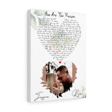 Lyrics -- Jessica & Ryan 5/28/19 -- Canvas 12x16 -- printify