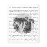Lyrics Song -- Canvas 8"x10" -- Jared & Jessica 08/28/2021