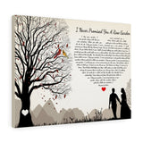 Lyrics -- Never Promised You A Rose Garden -- Canvas 24x18 -- Printify