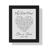 Lyrics -- Chris & Carrie  08/01/1992 -- Black framed 11x14 -- Printify