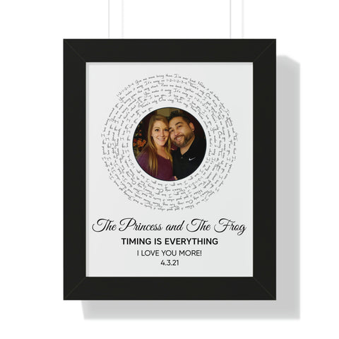 Printify Black Framed 11x14 Poster - The Princess and The Frog 4.3.21 - Timing is Everything - I love you more!