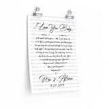 Lyrics -- Rex & Aleasa 9/21/2019 -- 11x14 -- Printify
