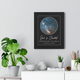 Star map -- Josh & Chantel 3.4.2021 -- Black framed 11x14 -- printify