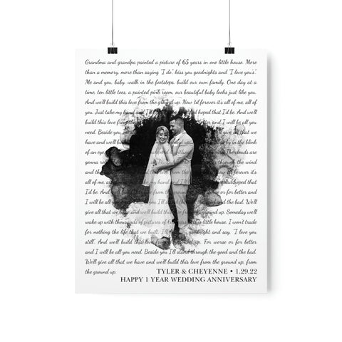 Printify Matte 11x14 Poster - Tyler & Cheyenne 1/29/22 - Happy 1 Year Wedding Anniversary