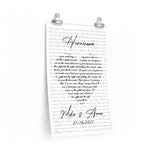 Lyrics Song -- poster/ 12''x18'' -- Mike & Anna   01-18-2021