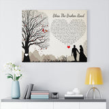 Music Lyrics Song -- Canvas 24"x30" -- Bless The Broken Road
