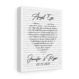 Music Lyrics Song -- Canvas 8"x10" -- Jennifer & Ryan