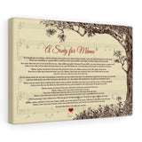 Lyrics -- A Song for Mama Boyz ll Men -- Canvas 12x18 -- printify