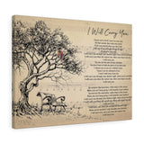 Lyrics -- I Will Carry You (Ellie Holcomb) -- Canvas 18x24 -- Printify