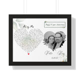 Printify Black Framed 20x16 Poster - Ross & Patti All of Me - Happy 10 Year Anniversary