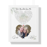 Lyrics -- Scott & Katie 8-9-09 -- White framed 16x20 -- Printify