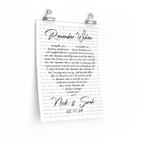 Lyrics -- Nick & Sarah 2/11/04 -- 11x14 -- Printify