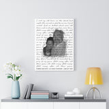Music Lyrics Song -- Canvas  18"X24" -- Robert and Patti