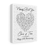 Lyrics -- Chris & Tina 11.23.2021 Happy 25th -- Canvas 8x10 -- Printify