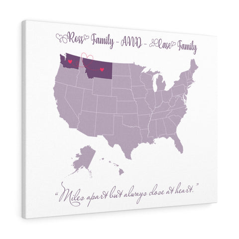 Family Distance Prints --  Canvas 24"x30" -- Ross Family