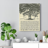 in My Life Lyrics -- Canvas 12"X16" -- 6