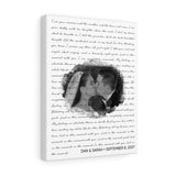 Music Lyrics Song -- Canvas  11"X14" -- Dan & Sarah