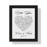 Lyrics Song -- Black Framed poster/ 12”x16” --  Khara & Herb