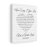Lyrics Song -- Canvas 8"x10" -- Bob & Ruth-Linda