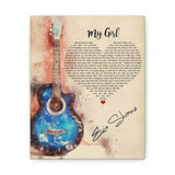 Lyrics Song -- Canvas 8"x10" -- My girl (Elvie shane)