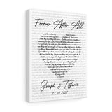 Lyrics -- Joseph & Tiffanie 11.06.2021 -- Canvas 11x14 -- Printify