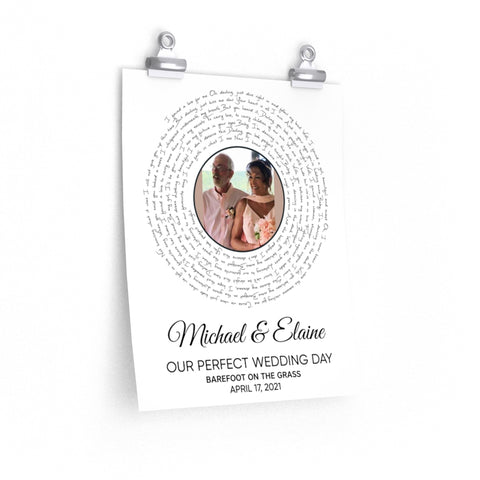 Vinyl -- Michael & Elaine Our Perfect Wedding Day -- 11x14 -- Printify