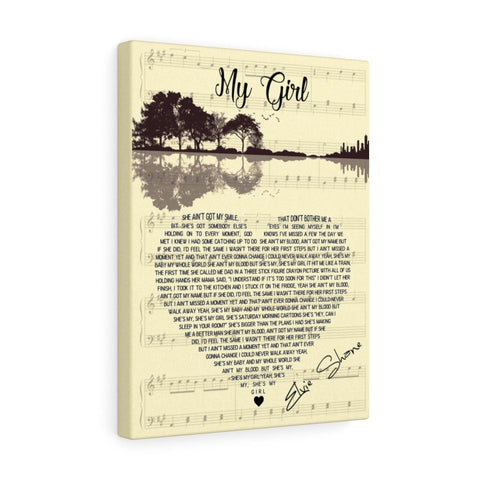 Song Lyrics -- Canvas  12"X16" -- My Boy (Girl Version) -- printify
