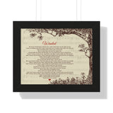 Lyrics -- Wanted (Hunter Hayes) -- Black framed 11x14 -- Printify