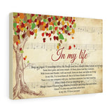 In My Life Lyrics Poster -- Canvas 16''x12''-- 39 -- Printify
