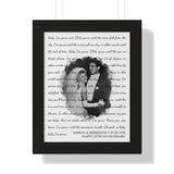 Lyrics -- Damon & Meredith 03.28.1998 -- Black framed 11x14 -- Printify