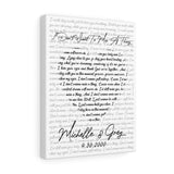 Lyrics Song -- Canvas 11"X14" -- Michelle &Greg