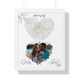 Lyrics -- Shelby & Gary 2.22.2022 -- White frame 16x20 -- Printify