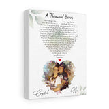 Music Song Lyrics -- Canvas 8"x10" -- Crystal & Nic