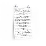 Lyrics -- Jacob & Melissa 11.30.22 -- 12x18 -- Printify
