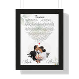 Lyrics -- Mark & Maria 11.12.2020 -- Black Framed 12”x16” -- Printify