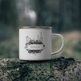 Initials Wild Nature -- Mindy -- Enamel Mug -- Printify