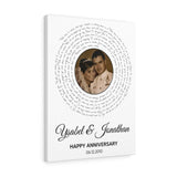 Music Lyrics Song -- Canvas 18"X24" -- Ysabel & Jonathan