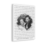 Lyrics Song -- Canvas 12"X16" -- Carol & Steve  Happy 50th Anniversary