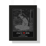 Lyrics -- Zach & Jess 02/26/2021 -- Black framed 12x16 -- Printify