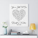 Lyrics -- Russell & Kristine 06.25.05 -- Canvas 24x30 -- Printify
