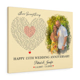Lyrics -- Patrick & Jennifer -- Canvas 24x30 -- Printify