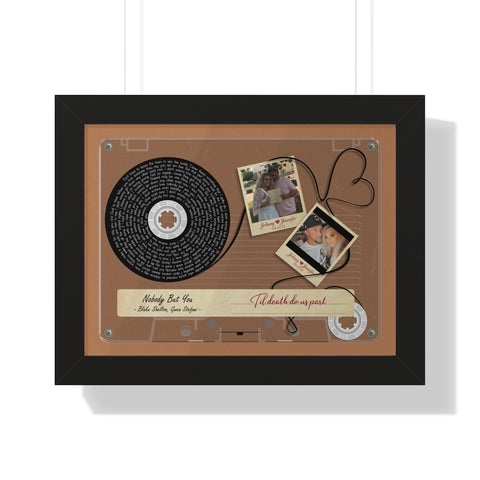 Cassettes-Tape Prints -- Black Framed poster/ 12”x16” -- Johnny and Jennifer