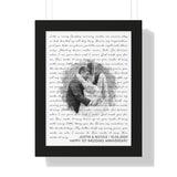 Lyrics -- Justin & Nicole 10/24/2020 -- Black Framed 12”x16” -- Printify