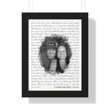 Lyrics -- Connie and Eric 9/14/02 -- Black framed 12x16 -- Printify
