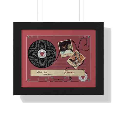 Cassette -- Luke & cheyanne 04/23/16 -- Black framed 11x14 -- Printify