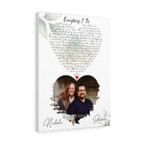 Music Lyrics Song -- Canvas 18"X24" -- Aaron & Nichole
