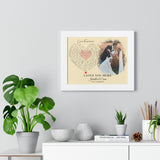 Music Lyrics Song -- White framed  11"x14" -- Johnathon & Emma