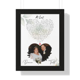 Lyrics Song -- Black Framed poster/ 12”x16” -- Dineen & Todd